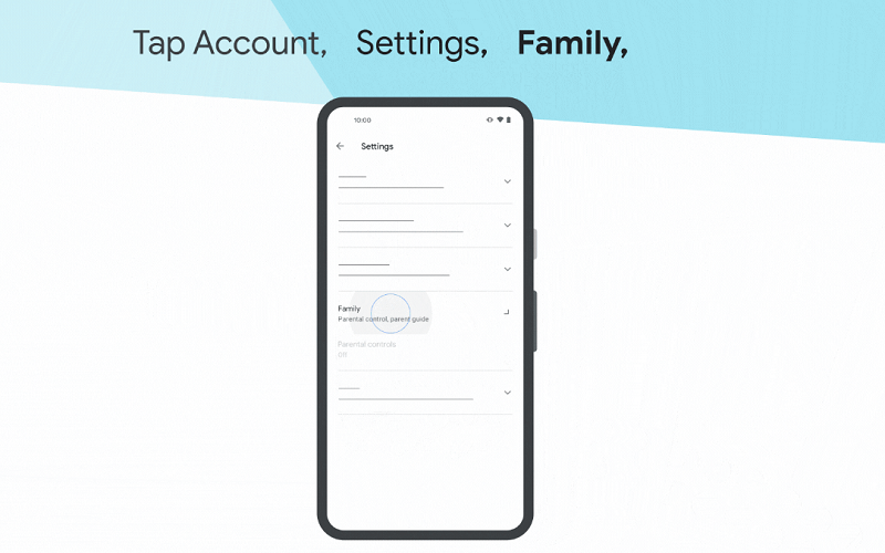 Google Play Store Family Setting