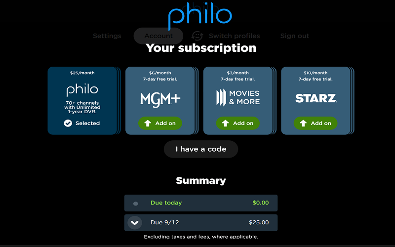 Philo Inc Charge Per Month