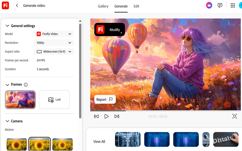 Adobe Firefly AI Video Generator