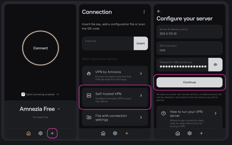 Amnezia VPN Self-Hosted Setup